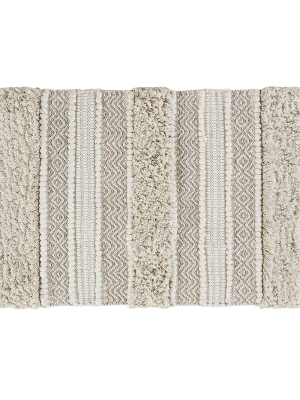 NWT INK+IVY Bath Rug Hand-Woven Texture Shaggy 86382206 Natural Brown 20x32